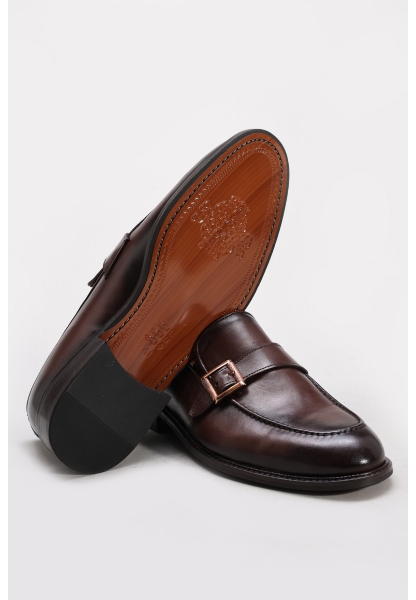 Ayakkabıhane İçi Dışı Hakiki Deri Kahve Antik Erkek Klasik Ayakkabı AH083081311451