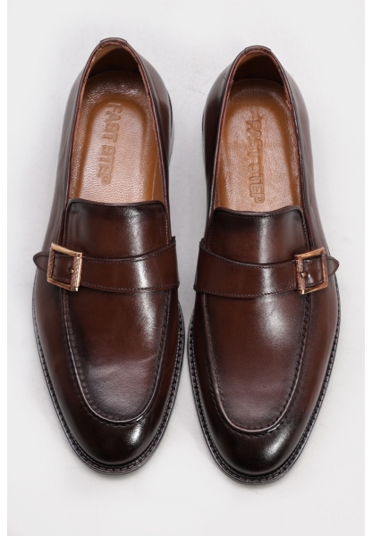 Ayakkabıhane İçi Dışı Hakiki Deri Kahve Antik Erkek Klasik Ayakkabı AH083081311451