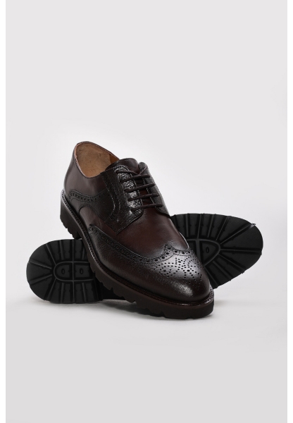 Ayakkabıhane İçi Dışı Hakiki Antik Deri Kahve Erkek Klasik Ayakkabı AH083081311117