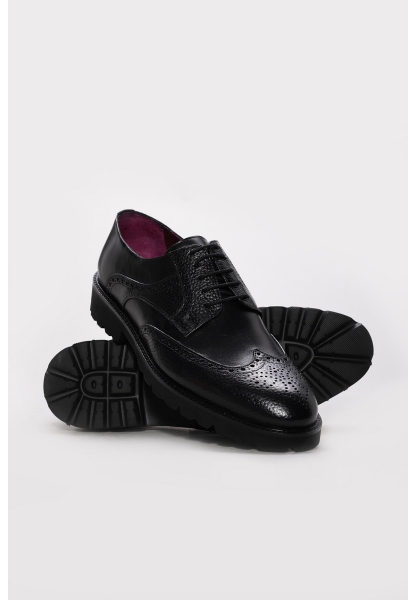 Ayakkabıhane İçi Dışı Hakiki Antik Deri Siyah Erkek Klasik Ayakkabı AH083081311117