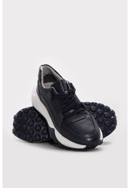 Ayakkabıhane İçi Dışı Hakiki Deri Lacivert EVA Erkek Spor Sneaker Ayakkabı AH08311131107
