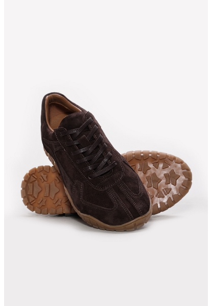 Ayakkabıhane Hakiki Deri Kahve Süet Kadın Spor Ayakkabı AH07312ZA55102