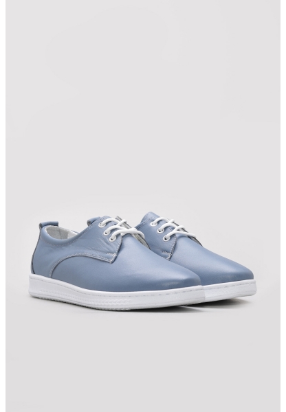 Ayakkabıhane Kaliteli Hakiki Deri Kot Mavi Rahat Kadın Casual Ayakkabı AH083132611121