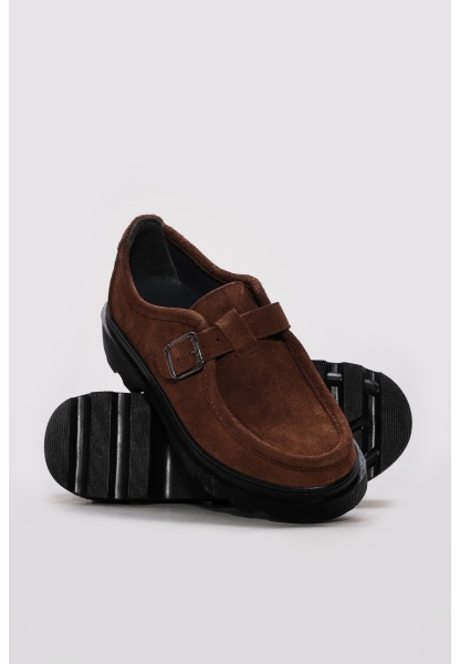 Ayakkabıhane Hakiki Deri Taba Süet Kadın Casual Ayakkabı AH07313ZA1014