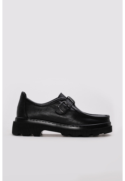 Ayakkabıhane Kaliteli Hakiki Deri Siyah Kadın Casual Ayakkabı AH0831326110246