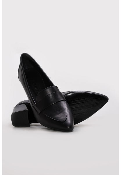  Ayakkabıhane İçi Dışı Hakiki Deri Siyah Kadın Topuklu Ayakkabı AH083142611171