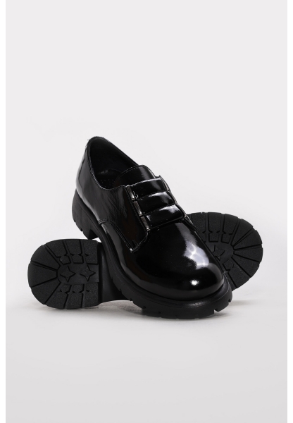 Ayakkabıhane İçi Dışı Hakiki Rugan Deri Siyah Poli Kadın Casual Ayakkabı AH083172618601230