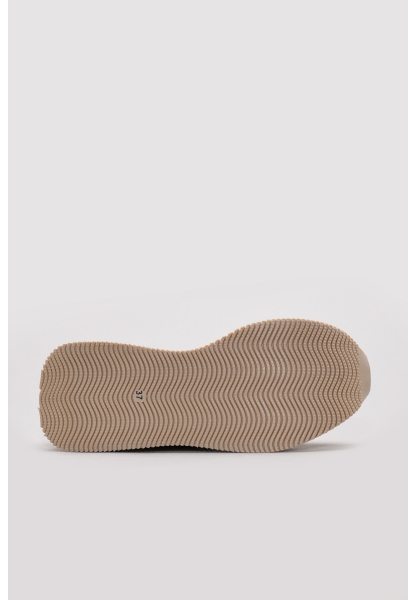 Ayakkabıhane İçi Dışı Hakiki Deri Bej Kadın Spor Sneaker Ayakkabı AH083352619306
