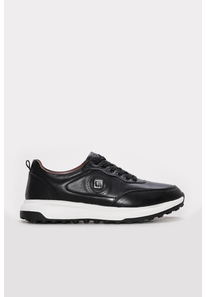 Ayakkabıhane İçi Dışı Hakiki Deri Siyah EVA Erkek Spor Sneaker Ayakkabı AH083431312113