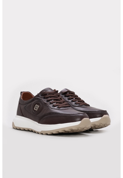 Ayakkabıhane İçi Dışı Hakiki Deri Kahve EVA Erkek Spor Sneaker Ayakkabı AH083431312113