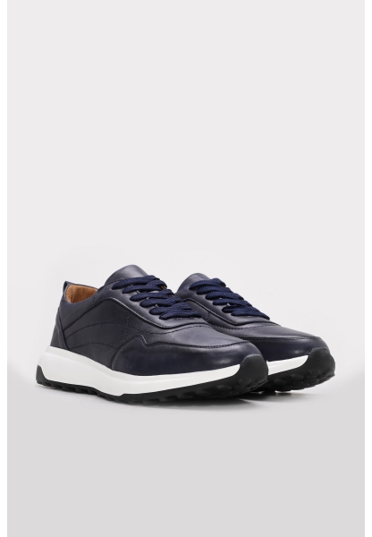Ayakkabıhane İçi Dışı Hakiki Deri Lacivert Erkek Spor Sneaker Ayakkabı AH083431312119