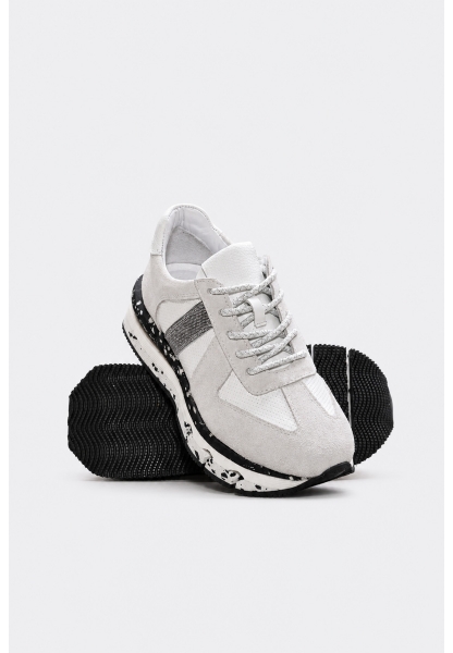 Ayakkabıhane İçi Dışı Hakiki Deri Beyaz Kadın Spor Sneaker Ayakkabı AH083352619523