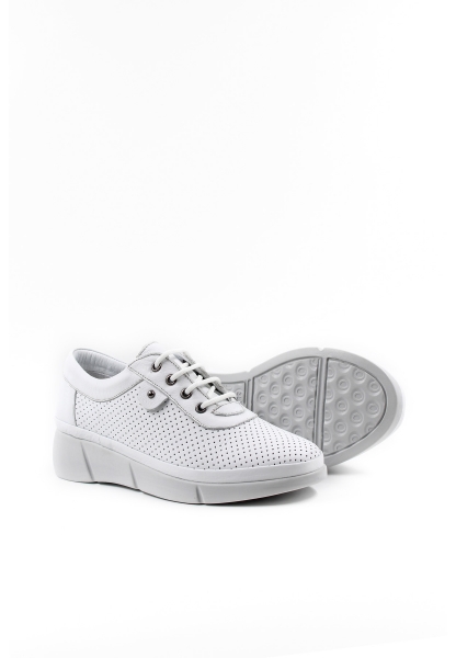 Ayakkabıhane İçi Dışı Hakiki Deri Beyaz Kadın Spor Sneaker Ayakkabı AH08408261808C