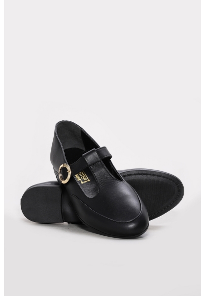 Ayakkabıhane Hakiki Deri Siyah Kadın Babet Ayakkabı 419ZAC AH07419ZAC-170