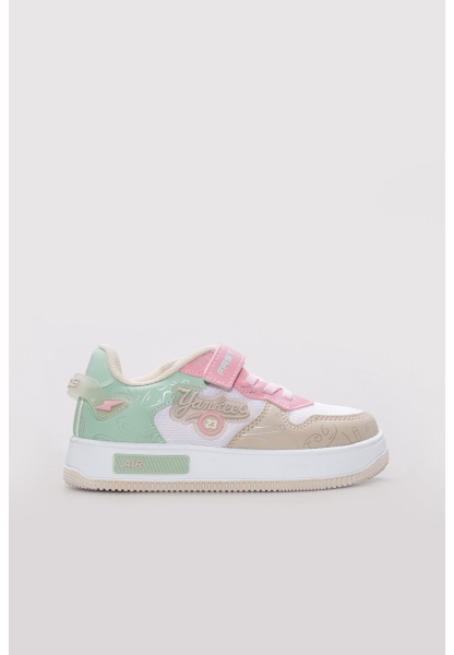 Ayakkabıhane Bej Beyaz Su Yesıl Unisex Çocuk Sneaker Ayakkabı AH07461XCA3002