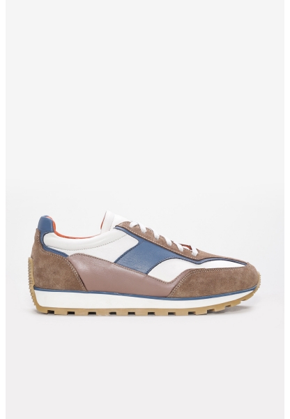 Ayakkabıhane İçi Dışı Hakiki Deri Kahve Beyaz  EVA Erkek  Sneaker Ayakkabı AH08530131255738