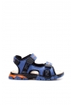 Ayakkabıhane İçi Dışı Hakiki Deri Mavi Cırtcırtlı Unisex Çocuk Sandalet AH0757424311005