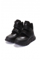 Ayakkabıhane İçi Kürklü Hakiki Deri Unisex Siyah Cırtcırtlı Çocuk Spor Bot AH07574192431928