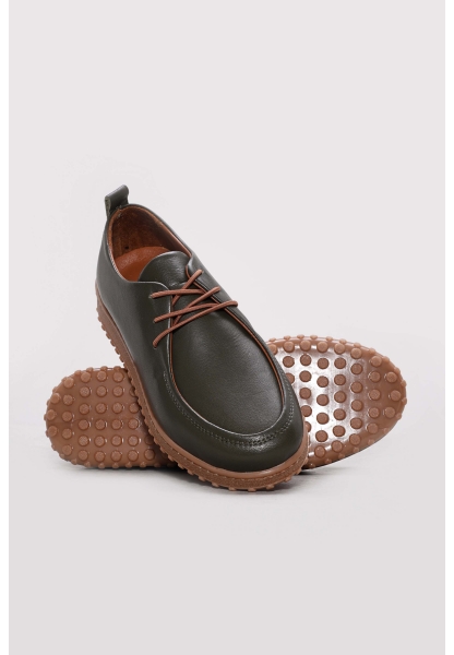 Ayakkabıhane Hakiki Deri Haki Kadın Casual Ayakkabı AH07583ZA2610