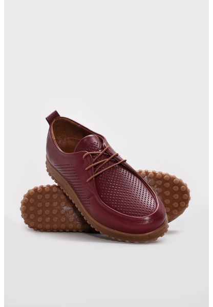 Ayakkabıhane İçi Dışı Hakiki Deri Bordo Kadın Casual Günlük Ayakkabı AH0858326126206
