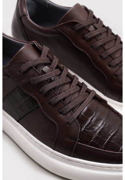 Ayakkabıhane Hakiki Deri Kahve Kroko Erkek Casual Ayakkabı AH07600MA3004