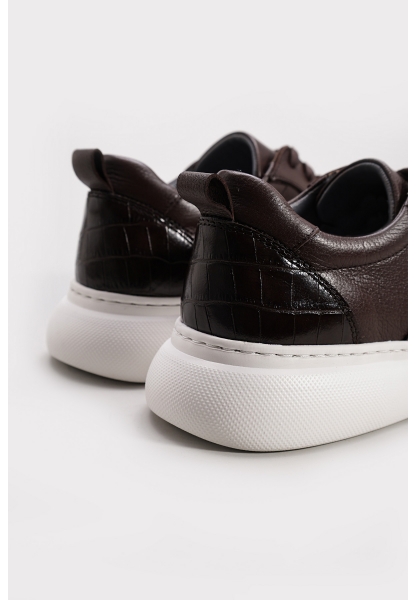 Ayakkabıhane Hakiki Deri Kahve Kroko Erkek Casual Ayakkabı AH07600MA3004