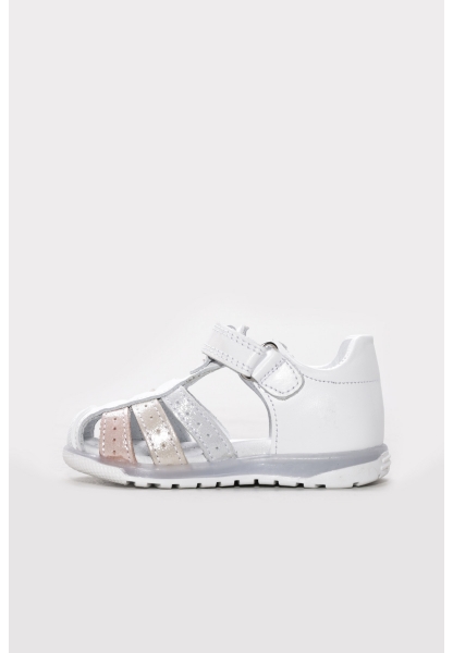 Ayakkabıhane İçi Dışı Hakiki Deri Beyaz Sedef Kız Çocuk Sandalet AH08612211141