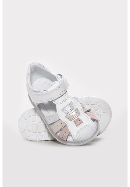 Ayakkabıhane İçi Dışı Hakiki Deri Beyaz Sedef Kız Çocuk Sandalet AH08612211141