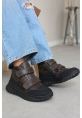 Ayakkabıhane Hakiki Deri Kürklü Kahve Unisex Çocuk Klasik Bot 612KFA1586 AH07612KFA1586-2