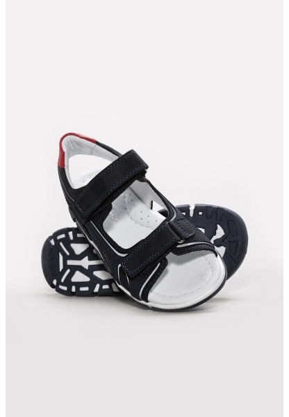 Ayakkabıhane İçi Dışı Hakiki Deri Siyah Nubuk Unisex Çocuk Sandalet AH0861261978