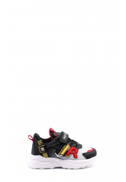 Ayakkabıhane Siyah Kırmızı Unisex Çocuk Sneaker Ayakkabı AH07615XCA080