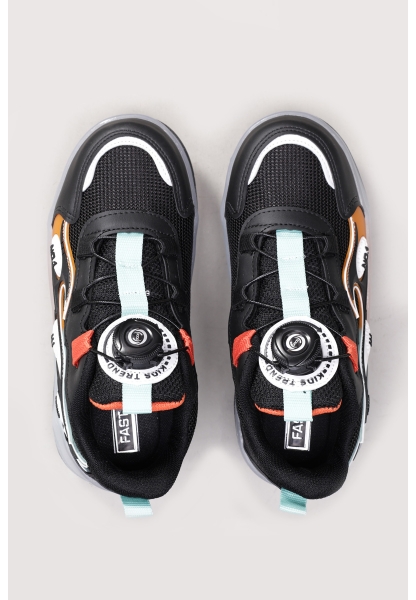 Ayakkabıhane Siyah Oranj Erkek Çocuk Spor Sneaker Ayakkabı AH1E6152451135