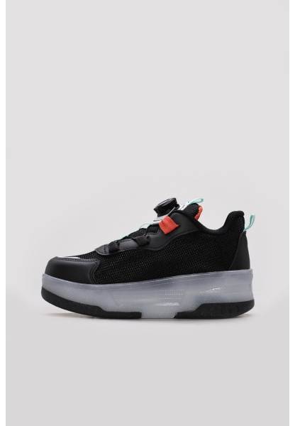 Ayakkabıhane Siyah Oranj Erkek Çocuk Spor Sneaker Ayakkabı AH1E6152451135