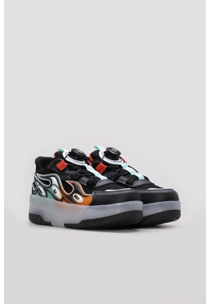 Ayakkabıhane Siyah Oranj Erkek Çocuk Spor Sneaker Ayakkabı AH1E6152451135