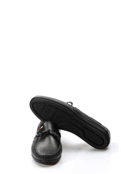 Ayakkabıhane İçi Dışı Hakiki Deri Siyah Erkek Loafer Babet Ayakkabı AH0762813101