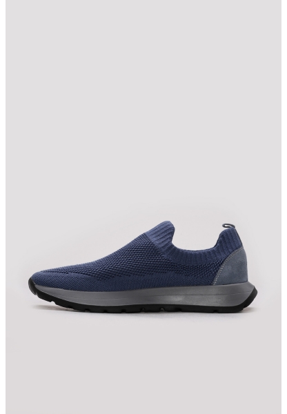 Ayakkabıhane Kaliteli Hakiki Deri Mavi Erkek Spor Sneaker Ayakkabı AH086621311612
