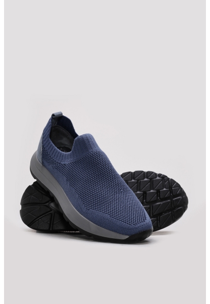 Ayakkabıhane Kaliteli Hakiki Deri Mavi Erkek Spor Sneaker Ayakkabı AH086621311612