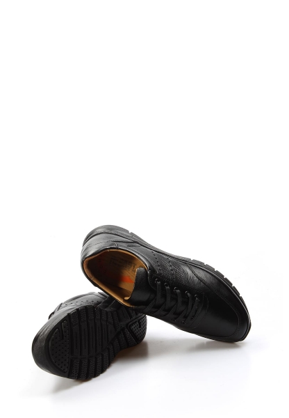 Ayakkabıhane İçi Dışı Hakiki Deri Siyah Erkek Ortopedik Casual Ayakkabı AH07662711002