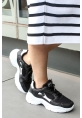 Ayakkabıhane Siyah Beyaz Kadın Sneaker Ayakkabı AH07666ZA152