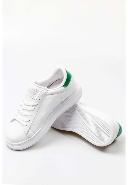 Ayakkabıhane Beyaz Yeşil Kadın Sneaker Ayakkabı AH07666ZAF1560