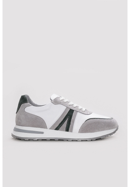 Ayakkabıhane İçi Dışı Hakiki Deri Gri Erkek Spor Sneaker Ayakkabı AH08722131659