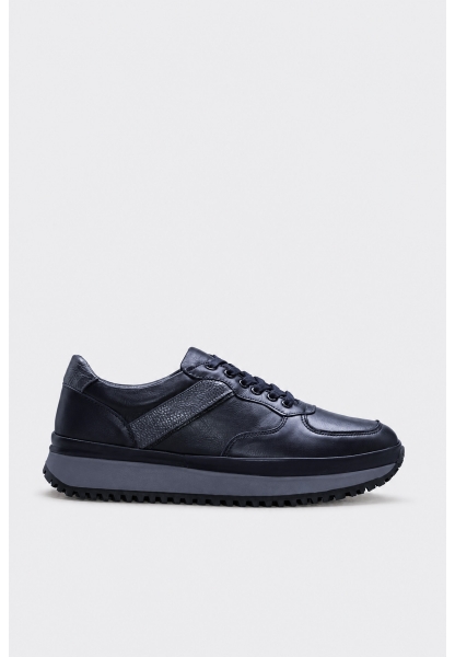 Ayakkabihane Kaliteli Hakiki Deri Lacivert Erkek Spor Sneaker Ayakkabı AH08722131975