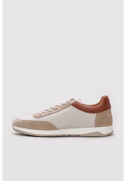  Ayakkabıhane İçi Dışı Hakiki Deri Bej Erkek Spor Sneaker Ayakkabı AH08723131170