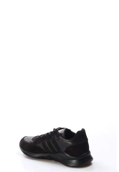 Ayakkabıhane İçi Dışı Hakiki Nubuk Deri Siyah Erkek Sneaker Spor AH07723131101
