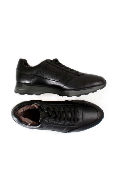 Ayakkabıhane İçi Kürklü Dışı Hakiki Deri Siyah Erkek Sneaker Spor Ayakkabı AH0772311131120