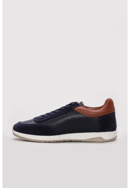 Ayakkabıhane  İçi Dışı Hakiki Deri Lacivert Erkek Spor Sneaker Ayakkabı AH08723131170