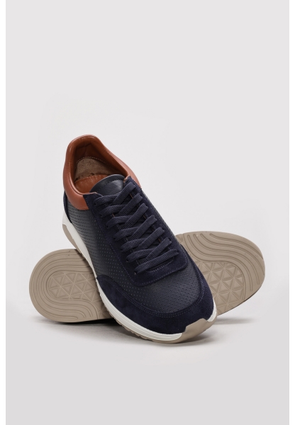 Ayakkabıhane  İçi Dışı Hakiki Deri Lacivert Erkek Spor Sneaker Ayakkabı AH08723131170