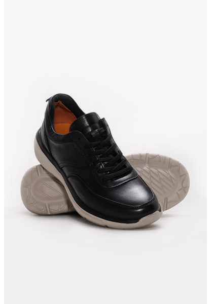 Ayakkabıhane İçi Dışı Hakiki Deri Siyah Erkek Spor Sneaker Ayakkabı AH08742131252117