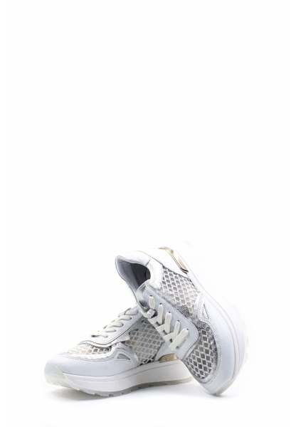 Ayakkabıhane İçi Dışı Hakiki Deri Beyaz Gümüş Tarz Kadın Spor Ayakkabı AH0875726124156
