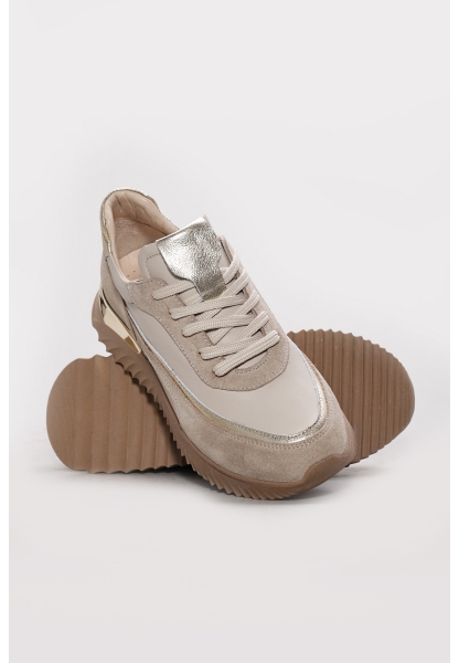 Ayakkabıhane Hakiki Deri Bej Altın Kadın Casual Ayakkabı AH07757ZA25804